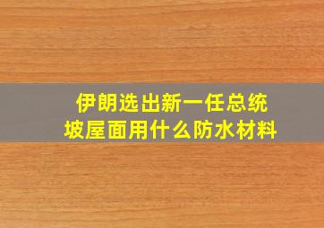 伊朗选出新一任总统坡屋面用什么防水材料