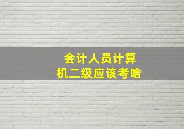 会计人员计算机二级应该考啥