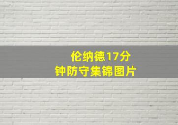 伦纳德17分钟防守集锦图片