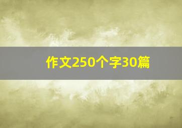 作文250个字30篇