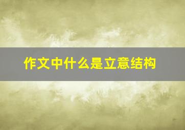 作文中什么是立意结构