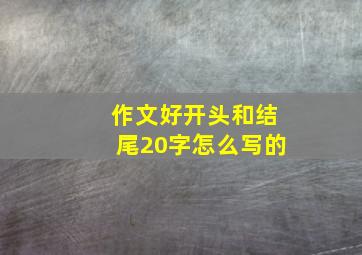 作文好开头和结尾20字怎么写的