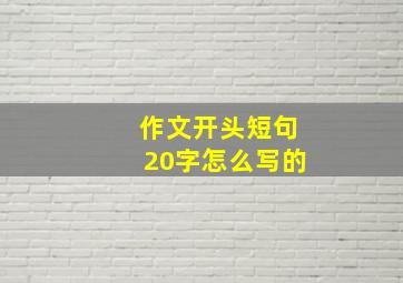 作文开头短句20字怎么写的