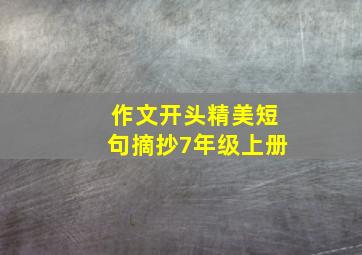 作文开头精美短句摘抄7年级上册