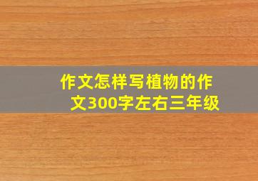 作文怎样写植物的作文300字左右三年级