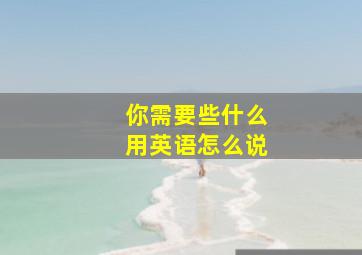 你需要些什么用英语怎么说