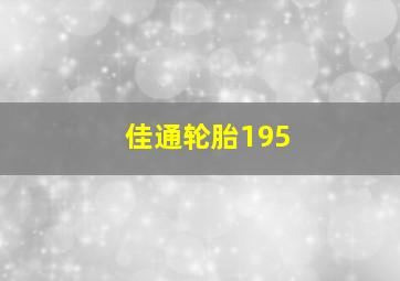 佳通轮胎195