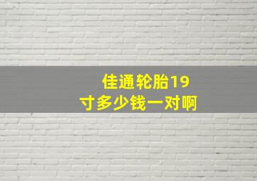 佳通轮胎19寸多少钱一对啊