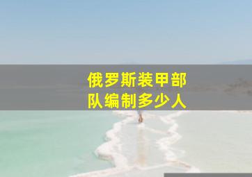 俄罗斯装甲部队编制多少人