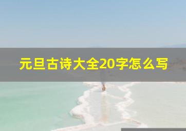 元旦古诗大全20字怎么写