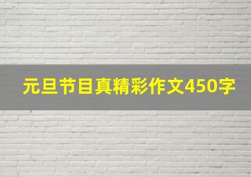 元旦节目真精彩作文450字