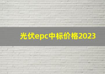 光伏epc中标价格2023