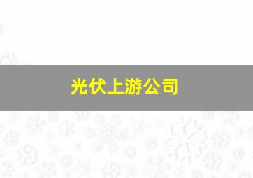 光伏上游公司