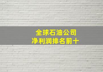 全球石油公司净利润排名前十