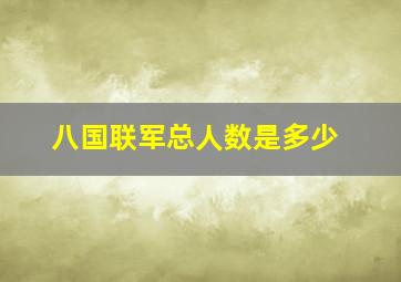 八国联军总人数是多少