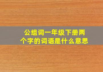 公组词一年级下册两个字的词语是什么意思