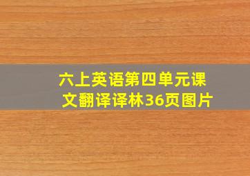 六上英语第四单元课文翻译译林36页图片