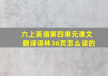 六上英语第四单元课文翻译译林36页怎么读的