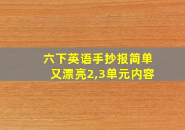 六下英语手抄报简单又漂亮2,3单元内容