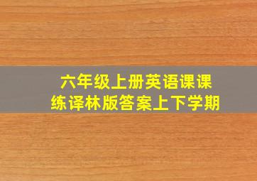 六年级上册英语课课练译林版答案上下学期