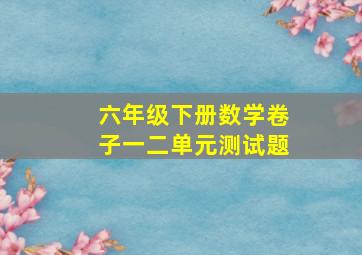 六年级下册数学卷子一二单元测试题