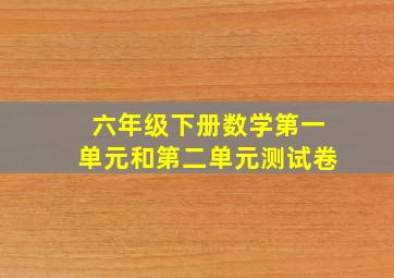 六年级下册数学第一单元和第二单元测试卷