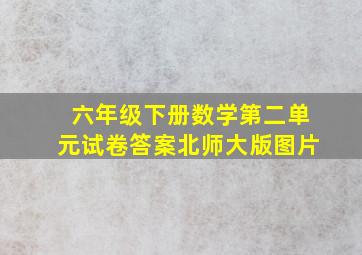 六年级下册数学第二单元试卷答案北师大版图片