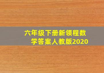 六年级下册新领程数学答案人教版2020