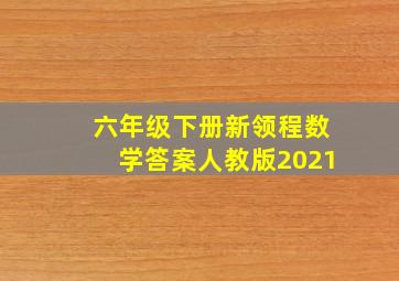 六年级下册新领程数学答案人教版2021