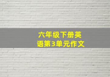 六年级下册英语第3单元作文