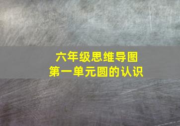 六年级思维导图第一单元圆的认识