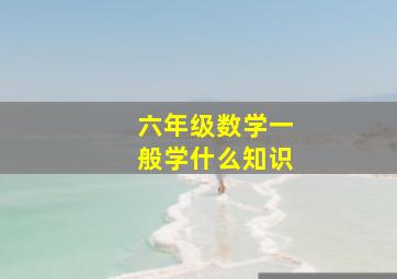 六年级数学一般学什么知识