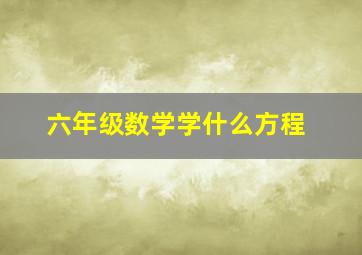 六年级数学学什么方程