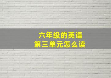 六年级的英语第三单元怎么读