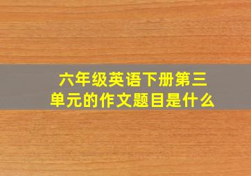 六年级英语下册第三单元的作文题目是什么