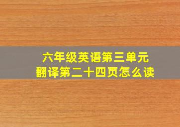 六年级英语第三单元翻译第二十四页怎么读