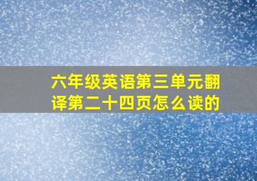 六年级英语第三单元翻译第二十四页怎么读的