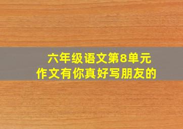 六年级语文第8单元作文有你真好写朋友的