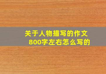 关于人物描写的作文800字左右怎么写的