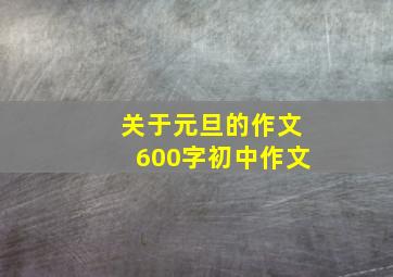 关于元旦的作文600字初中作文