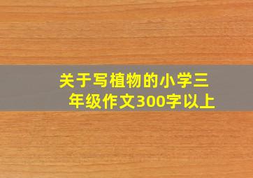 关于写植物的小学三年级作文300字以上