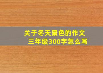 关于冬天景色的作文三年级300字怎么写