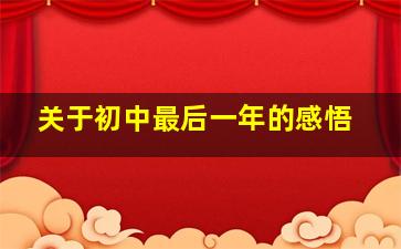 关于初中最后一年的感悟