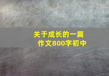 关于成长的一篇作文800字初中