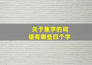 关于集字的词语有哪些四个字