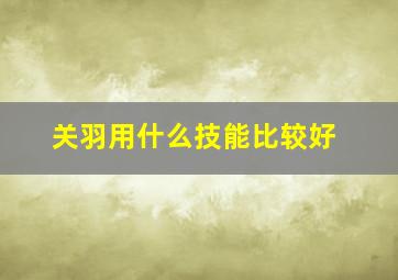 关羽用什么技能比较好