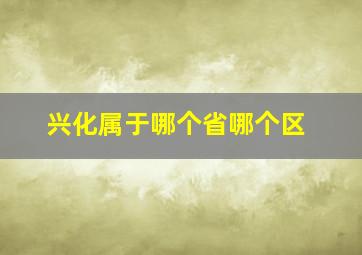 兴化属于哪个省哪个区