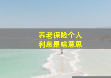 养老保险个人利息是啥意思