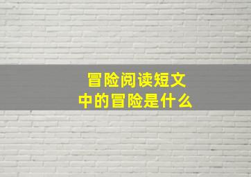 冒险阅读短文中的冒险是什么