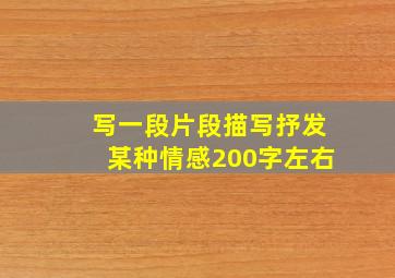 写一段片段描写抒发某种情感200字左右